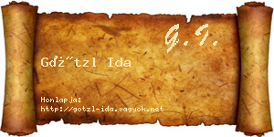Götzl Ida névjegykártya